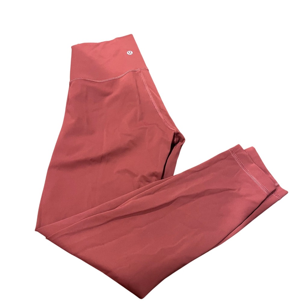 Lululemon High Rise Tight Maroon Red Leggings Athlesiure Yoga Gym Run Size 8